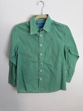 J. Bailey Boys Green and white Gingham button down size 10